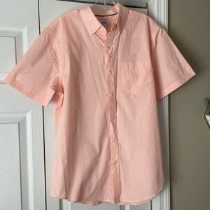 Croft & Barrow Easy Care Button Down Shirt Peach Short Sleeve | Men’s Medium